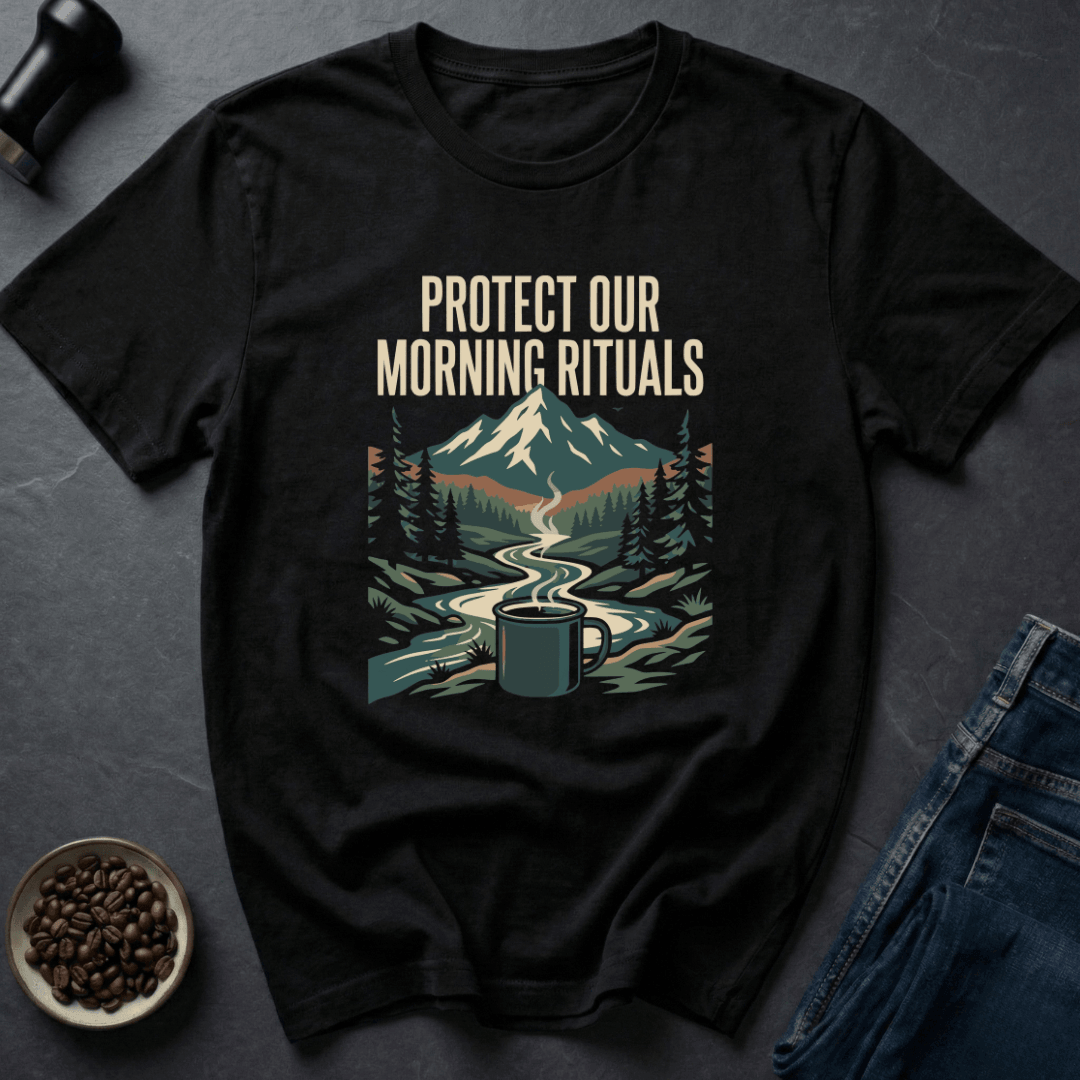 Coffee graphic Morning Ritual T-Shirt in Royal / S by Caffeine Dept