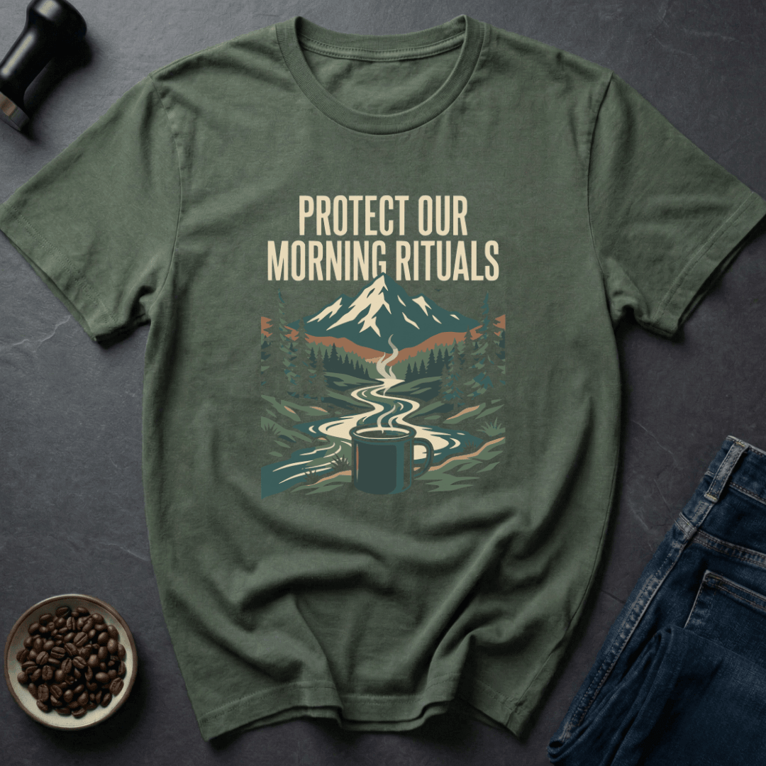 Coffee graphic Morning Ritual T-Shirt in Royal / S by Caffeine Dept