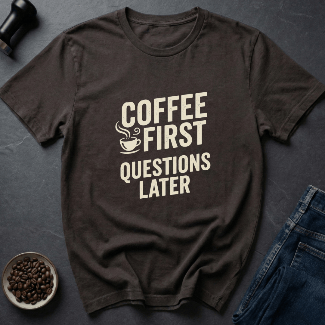 Coffee graphic Morning Rules T-Shirt in Black / S by Caffeine Dept