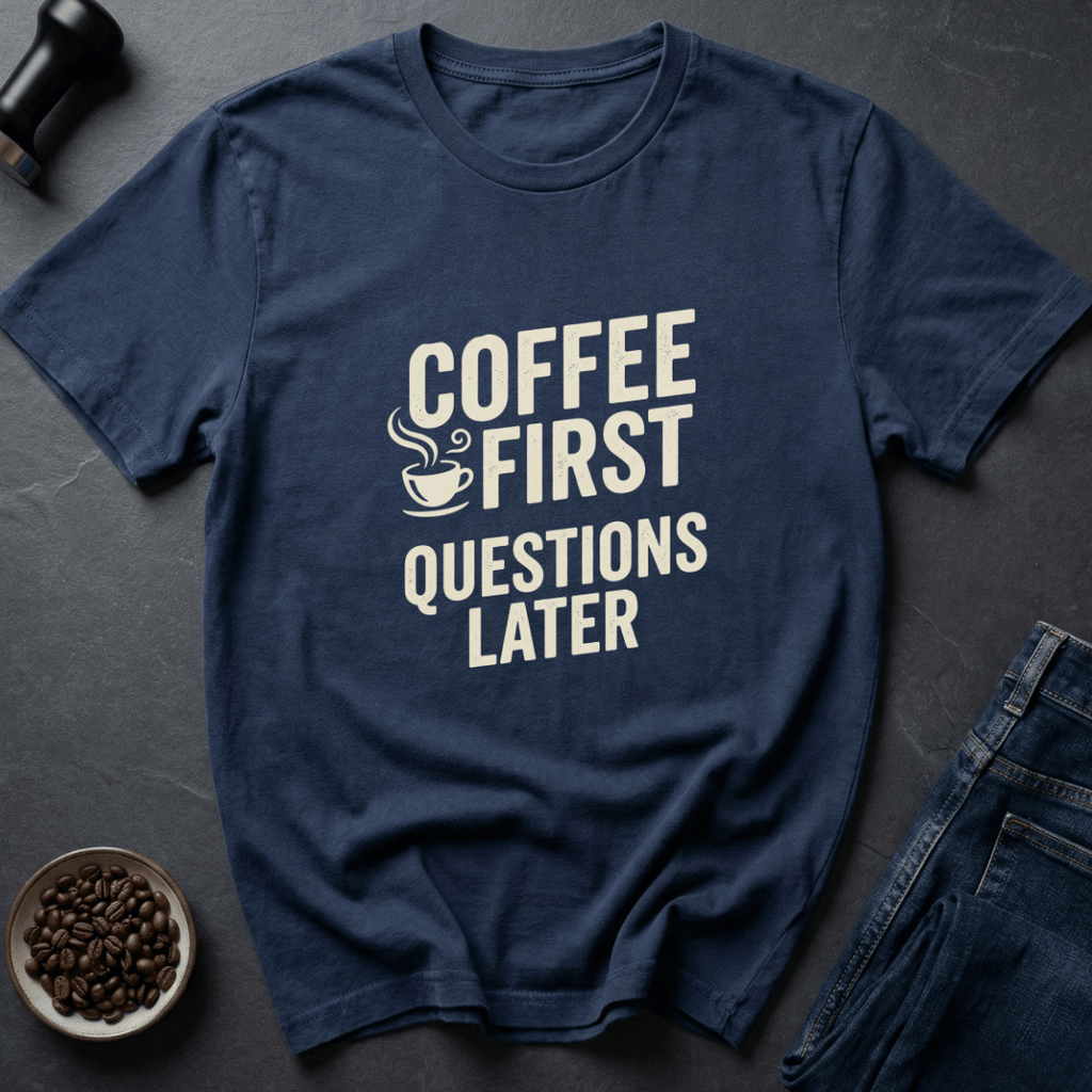 Coffee graphic Morning Rules T-Shirt in Black / S by Caffeine Dept