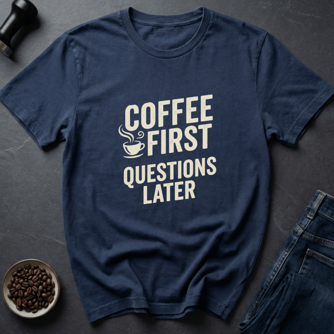 Coffee graphic Morning Rules T-Shirt in Black / S by Caffeine Dept