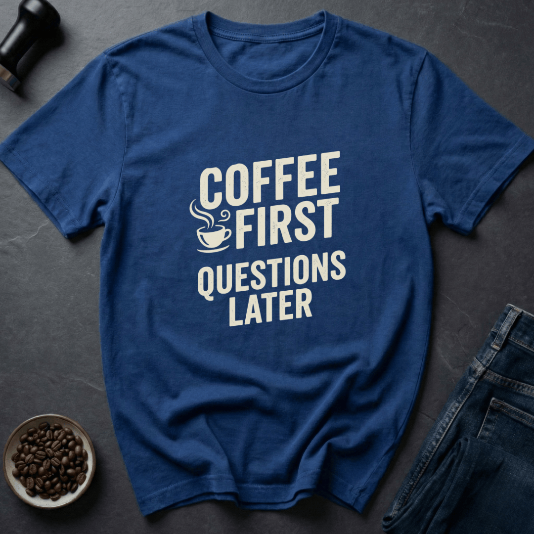 Coffee graphic Morning Rules T-Shirt in Black / S by Caffeine Dept