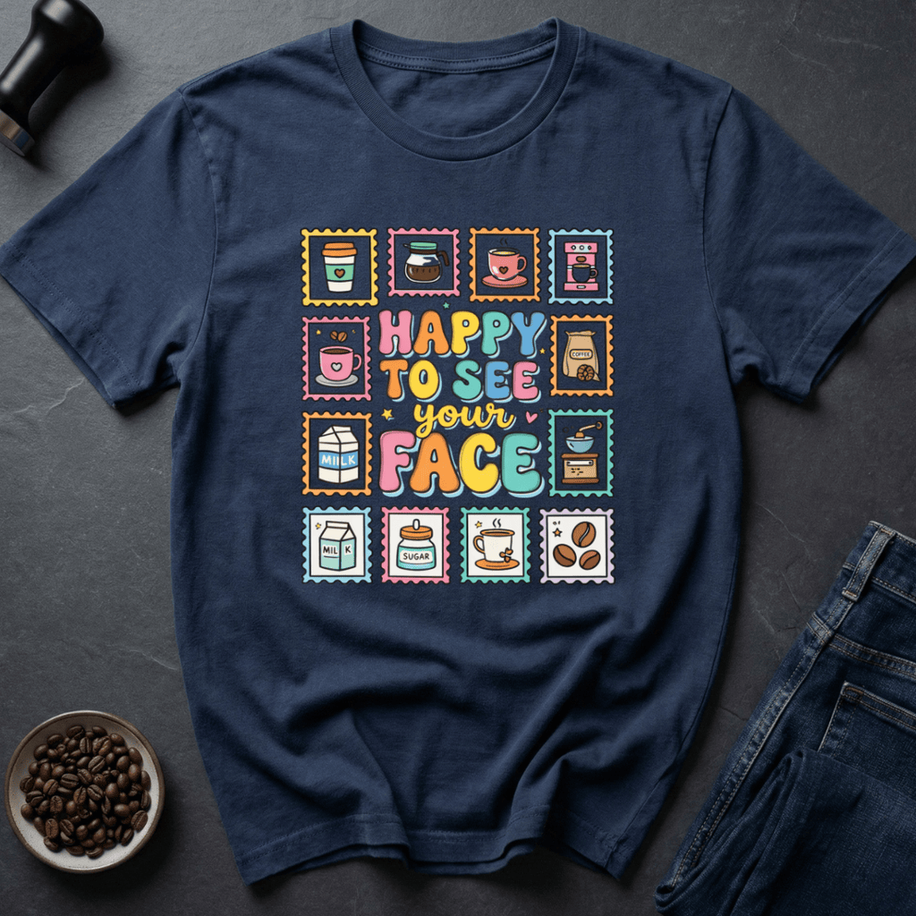 Coffee graphic Morning Smile T-Shirt in Navy / S by Caffeine Dept