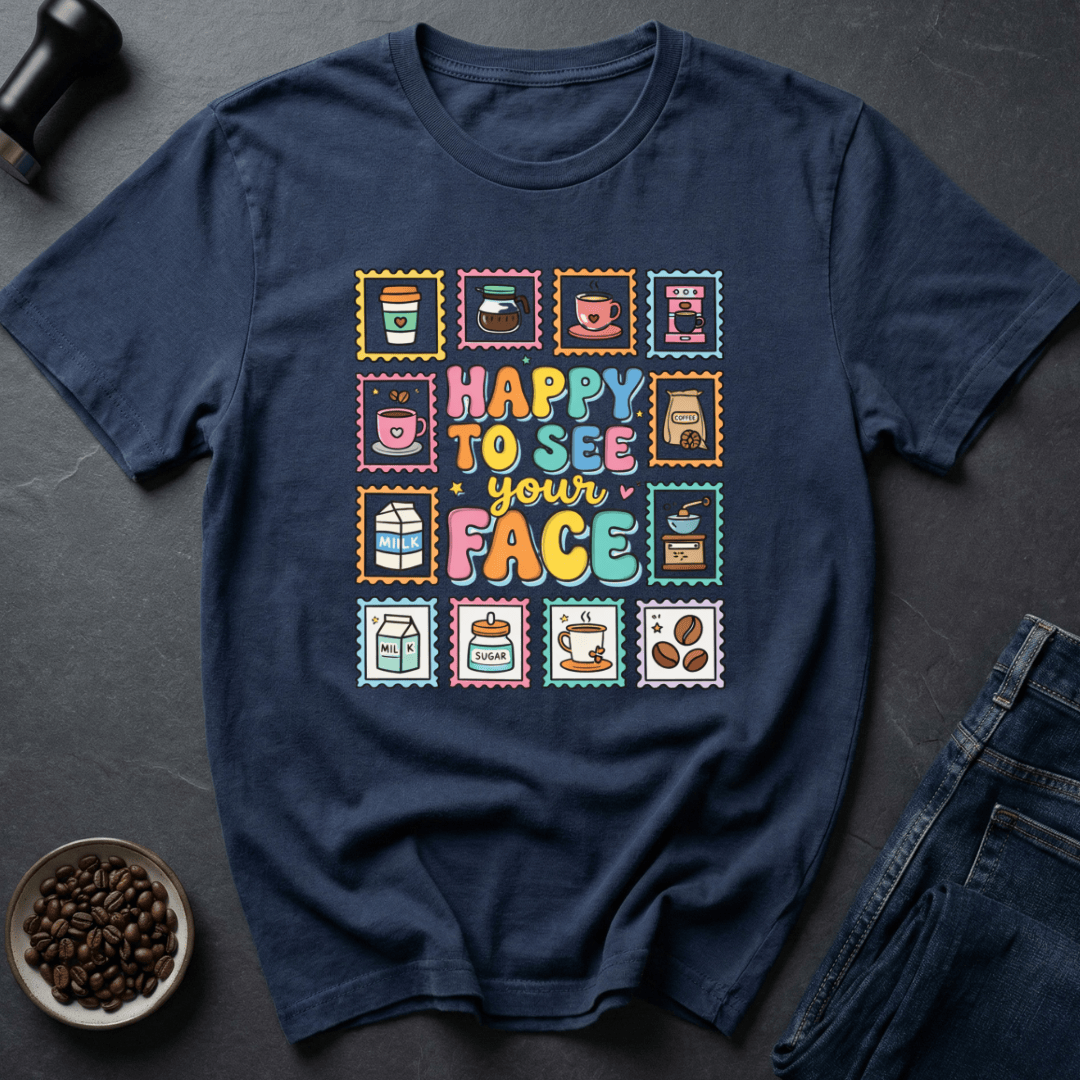 Coffee graphic Morning Smile T-Shirt in Navy / S by Caffeine Dept