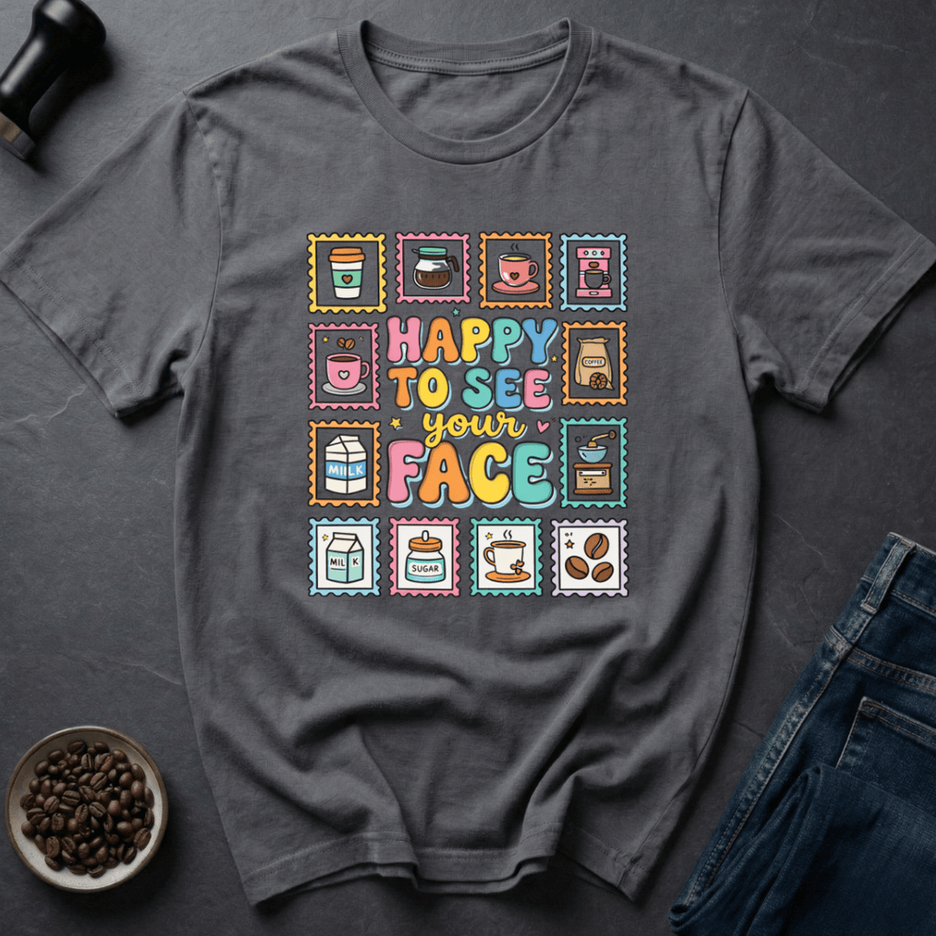Coffee graphic Morning Smile T-Shirt in Navy / S by Caffeine Dept