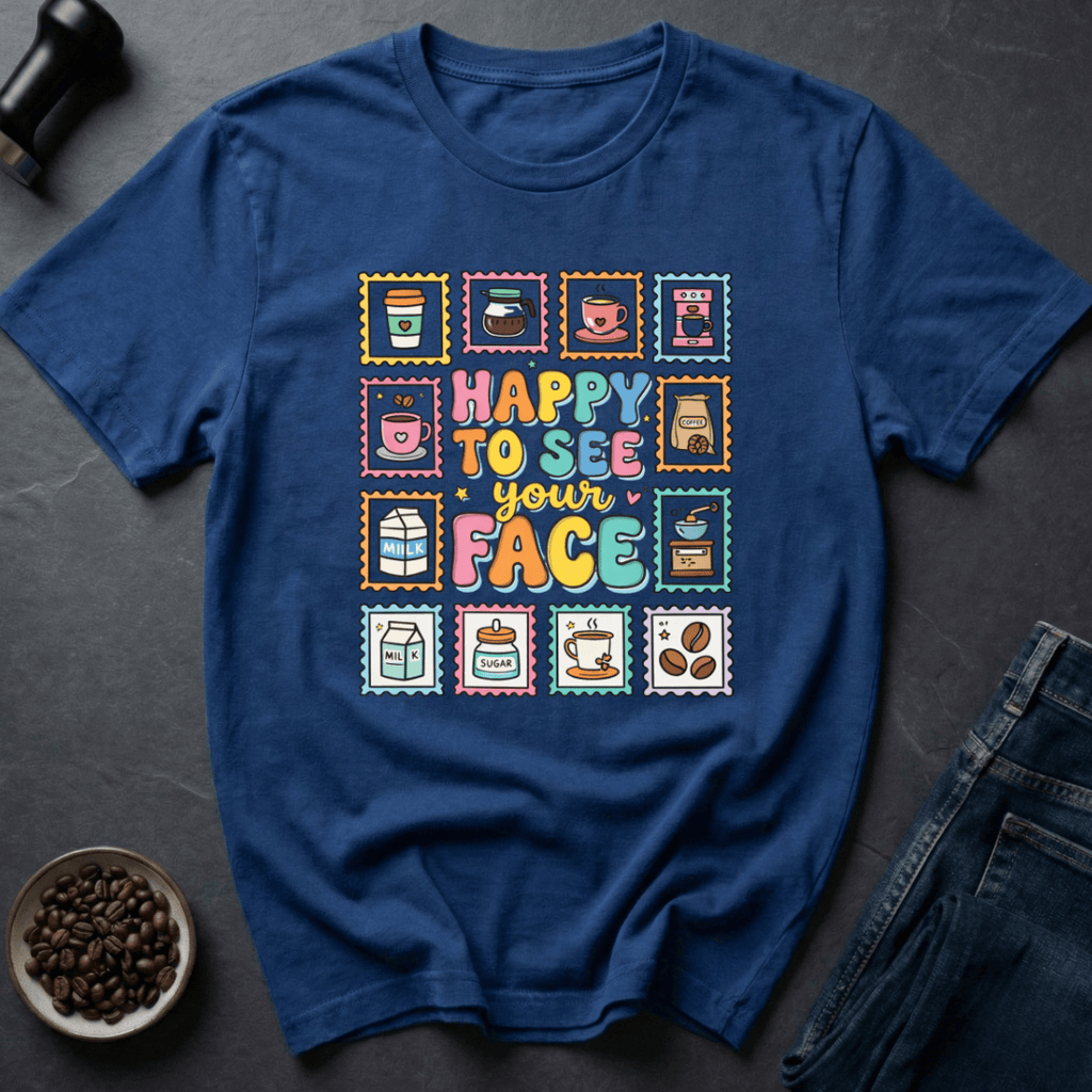 Coffee graphic Morning Smile T-Shirt in Navy / S by Caffeine Dept