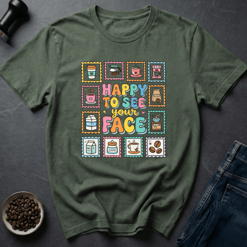 Coffee graphic Morning Smile T-Shirt in Navy / S by Caffeine Dept