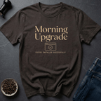 Coffee graphic Morning Upgrade T-Shirt in Dark Chocolate / S by Caffeine Dept