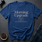 Coffee graphic Morning Upgrade T-Shirt in Royal / S by Caffeine Dept