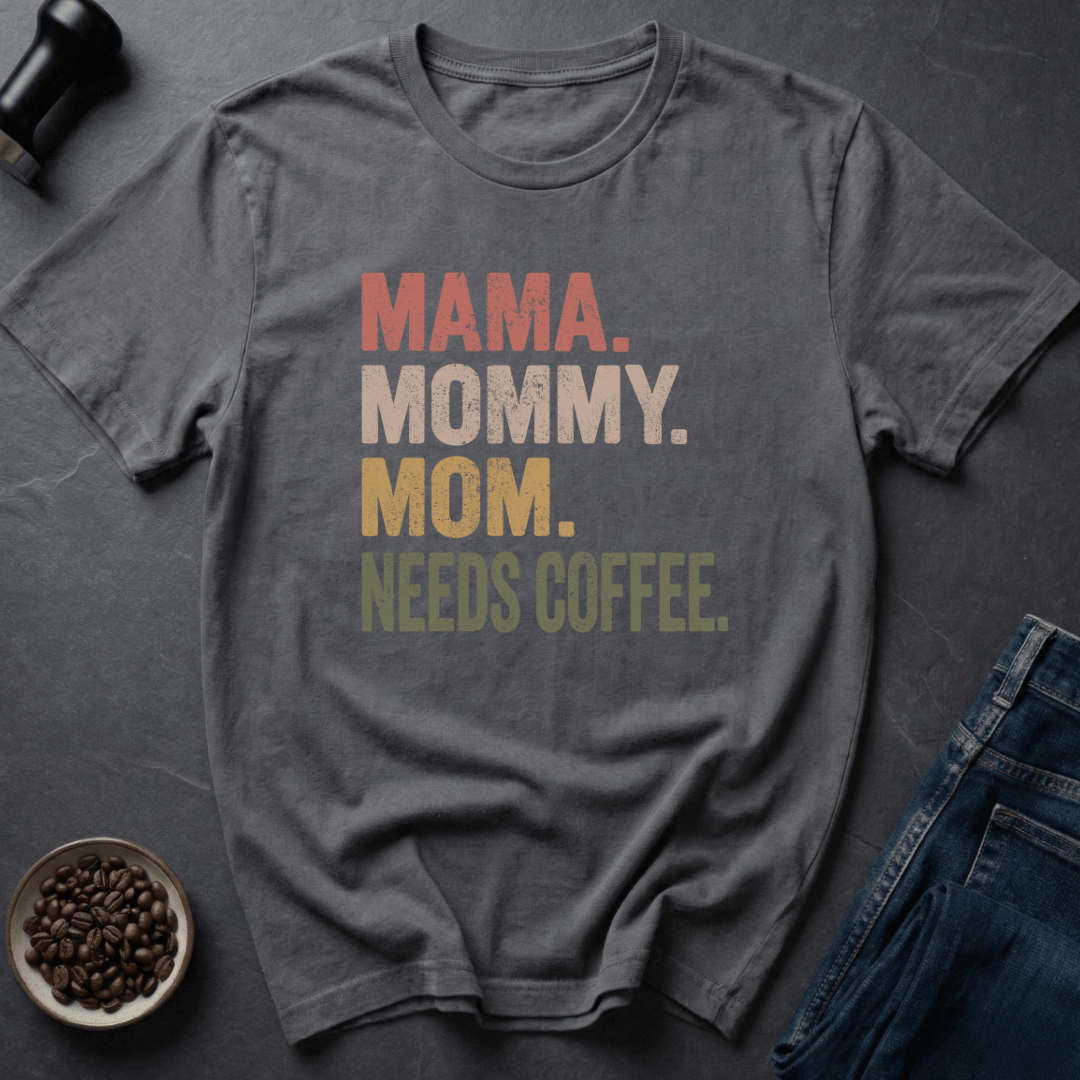 Coffee graphic Mother Fueled T-Shirt in Charcoal / S by Caffeine Dept