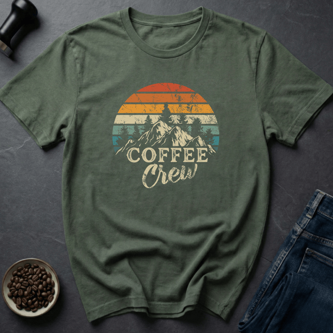 Coffee graphic Mountain Roast T-Shirt in Military Green / S by Caffeine Dept