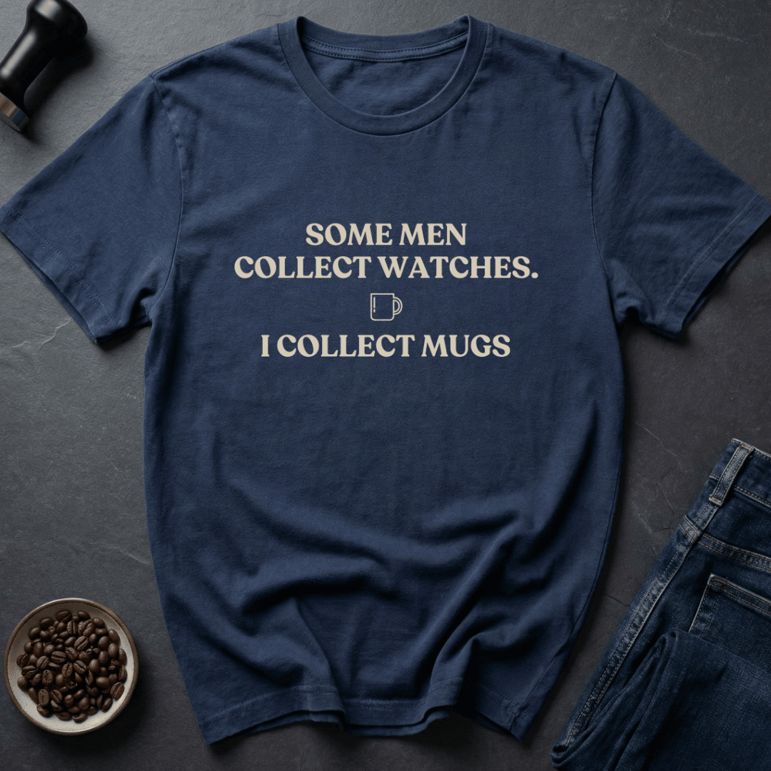 Coffee graphic Mug Collector T-Shirt in Royal / S by Caffeine Dept