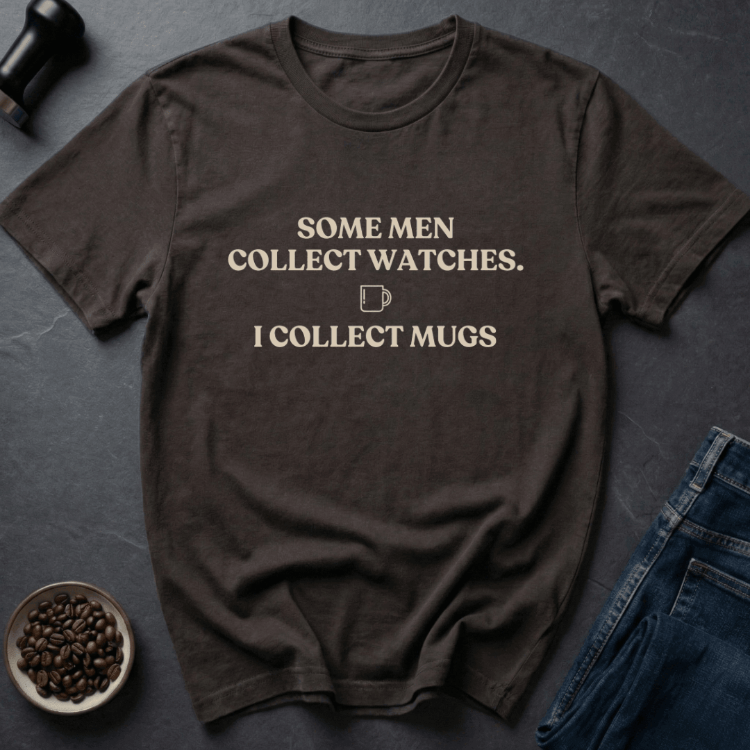 Coffee graphic Mug Collector T-Shirt in Royal / S by Caffeine Dept