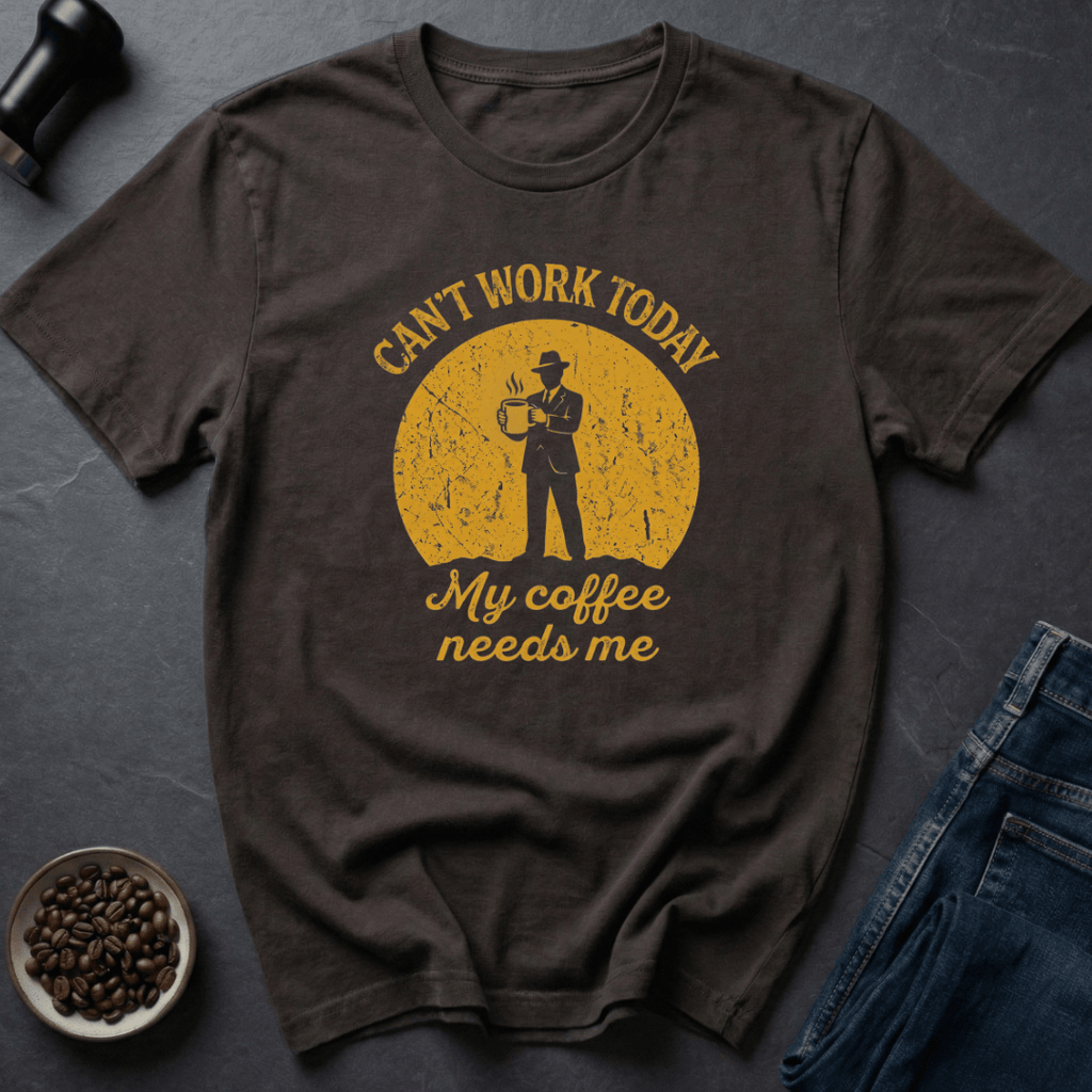 Coffee graphic Mug Priority T-Shirt in Dark Chocolate / S by Caffeine Dept