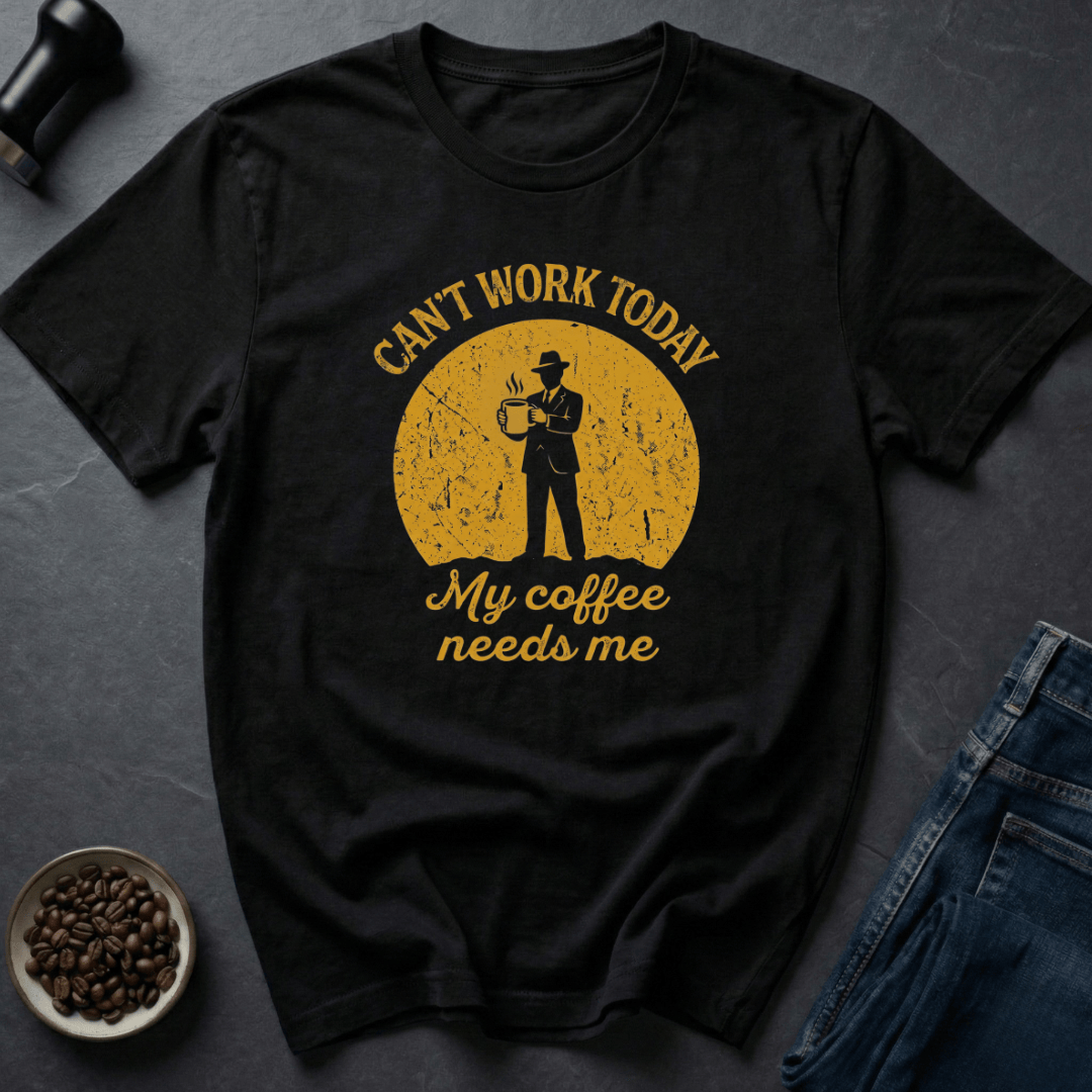 Coffee graphic Mug Priority T-Shirt in Black / S by Caffeine Dept