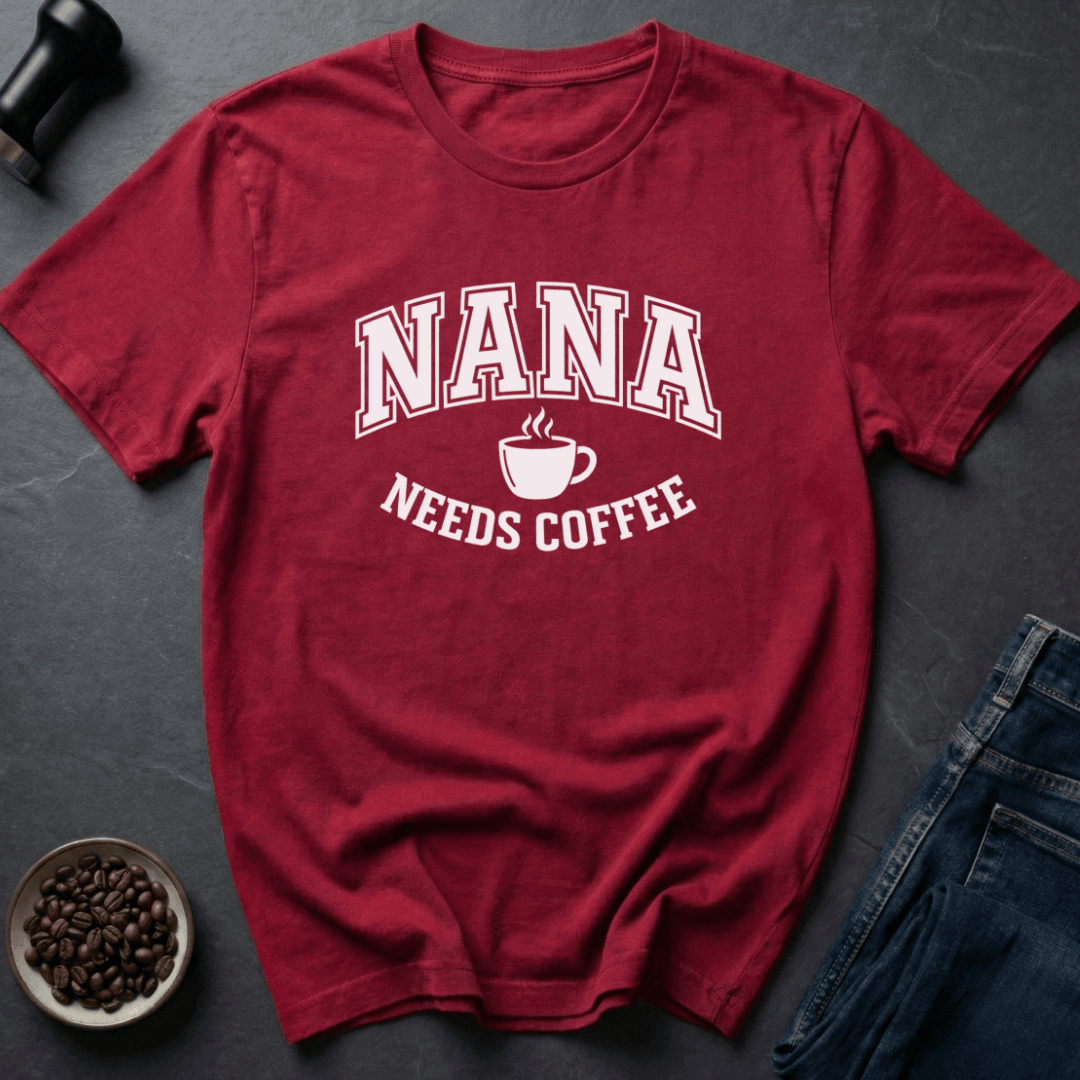 Coffee graphic Nana Coffee T-Shirt in Heather Red / S by Caffeine Dept