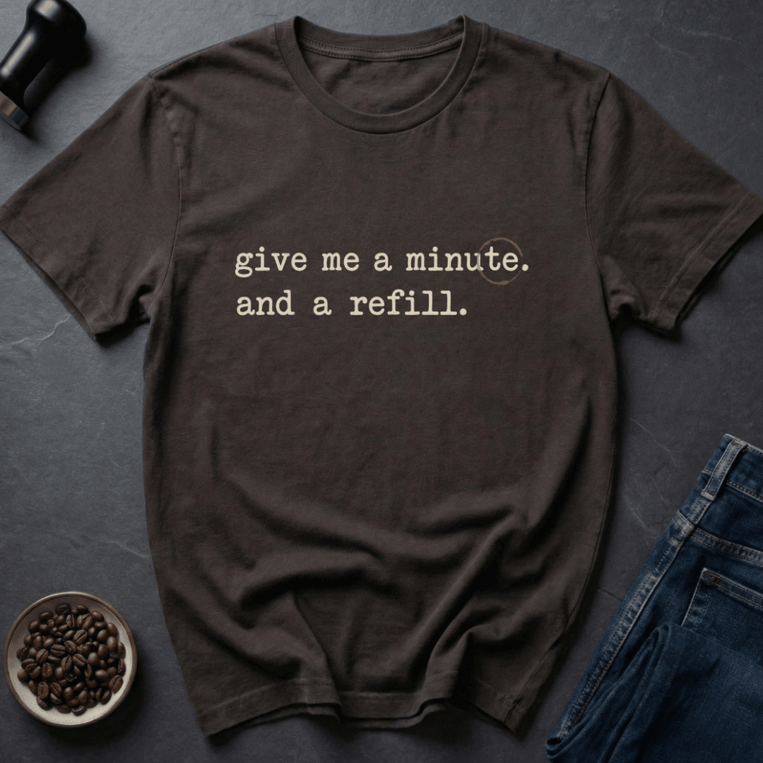 Coffee graphic Need Minute T-Shirt in Charcoal / S by Caffeine Dept