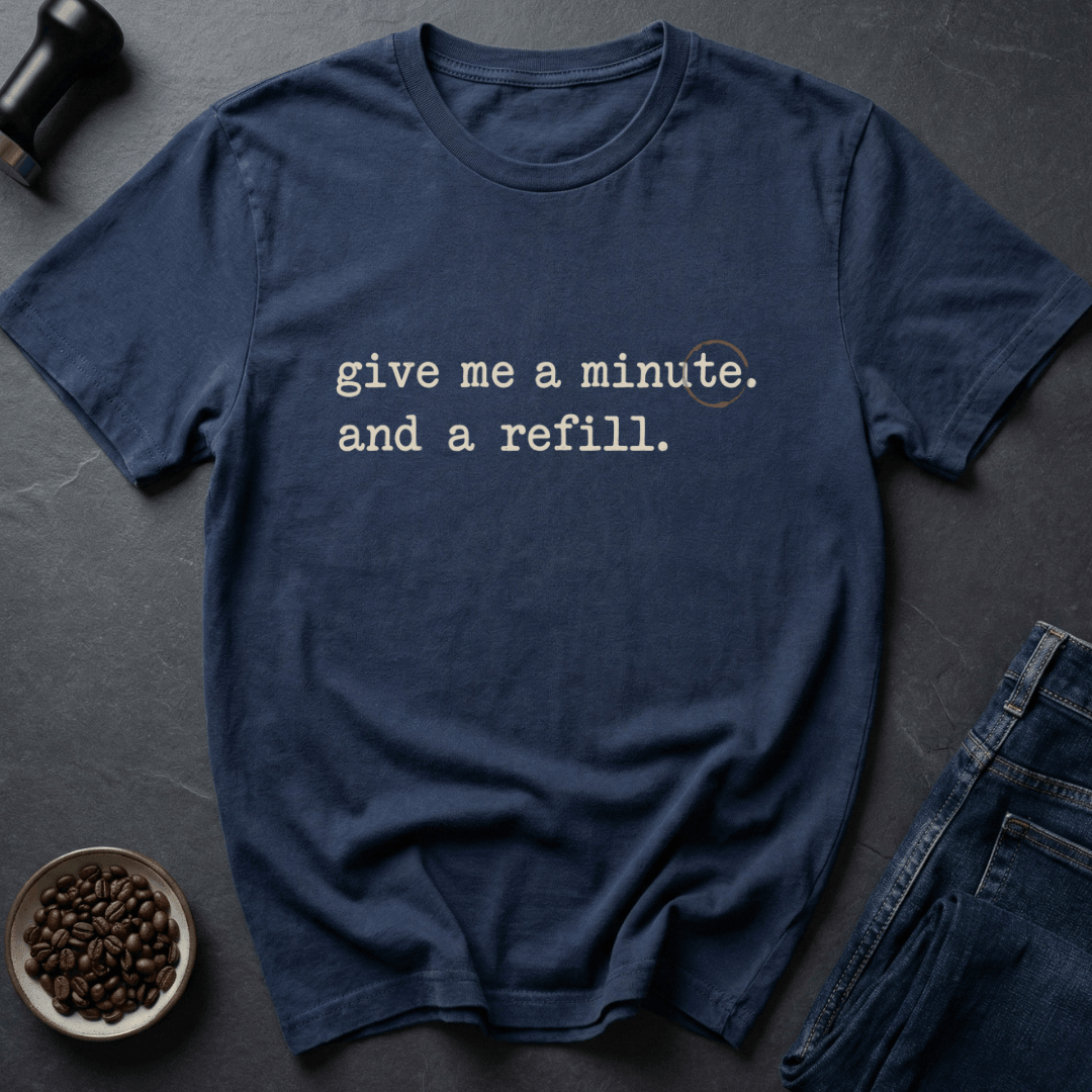 Coffee graphic Need Minute T-Shirt in Charcoal / S by Caffeine Dept