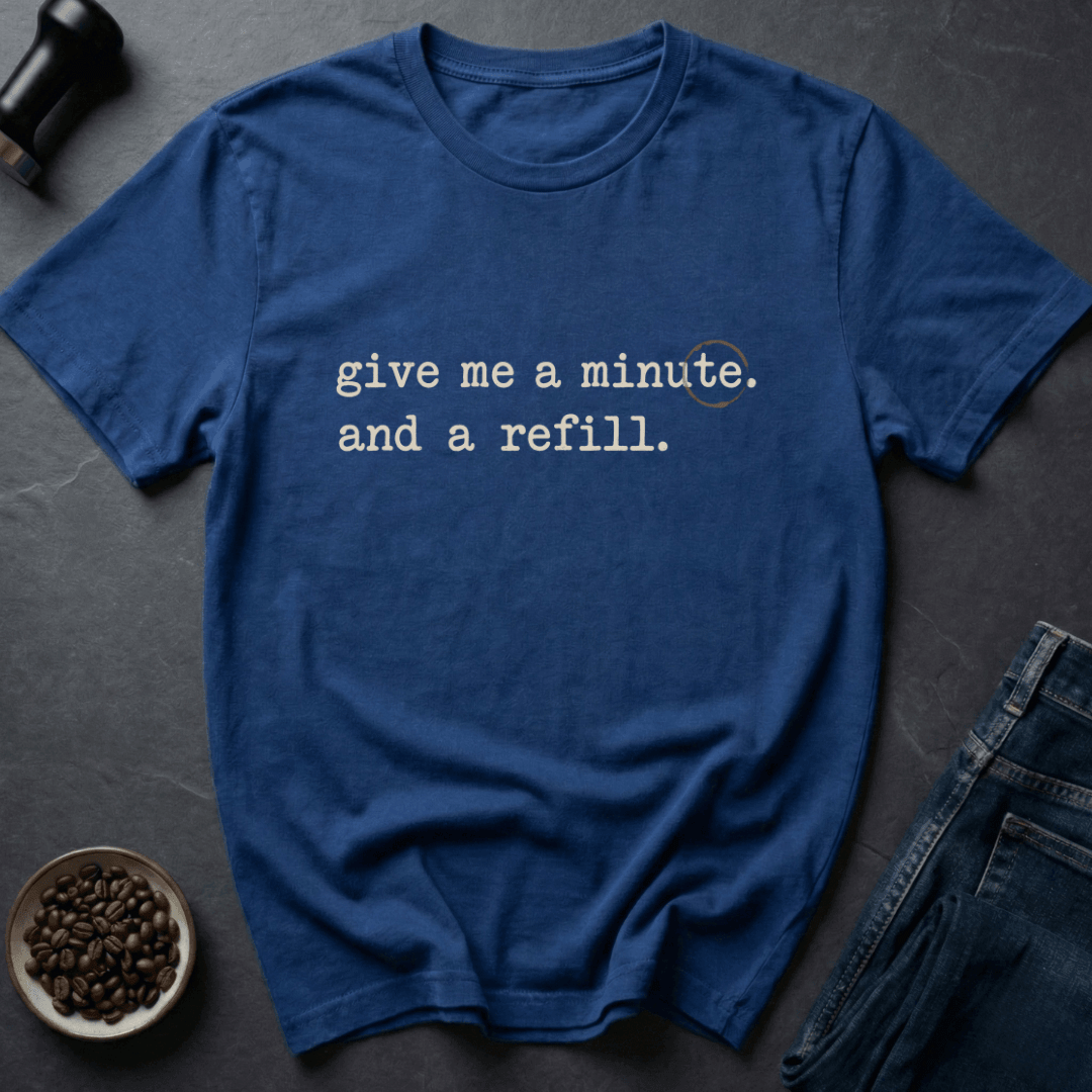 Coffee graphic Need Minute T-Shirt in Charcoal / S by Caffeine Dept