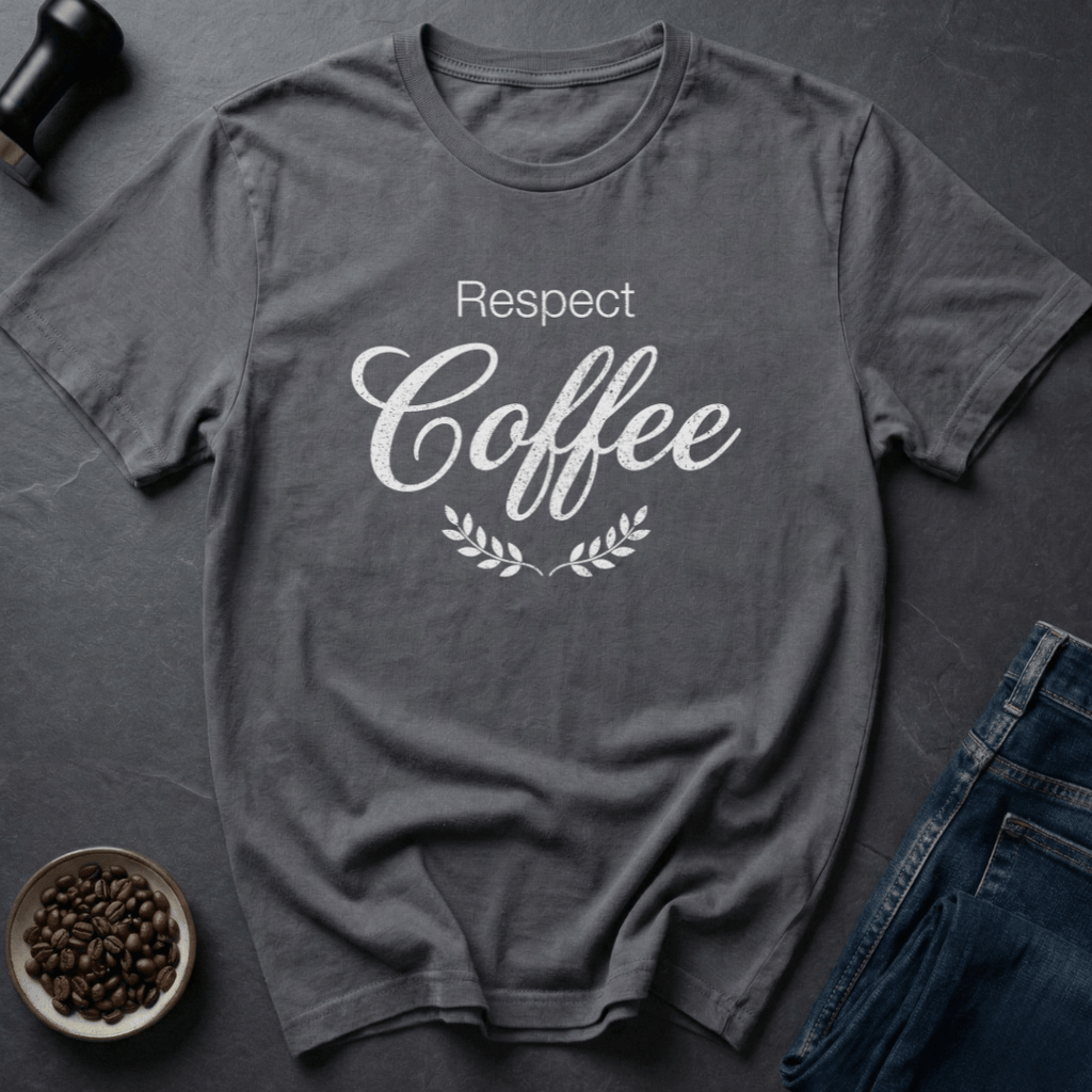 Coffee graphic No Disrespect T-Shirt in Charcoal / S by Caffeine Dept