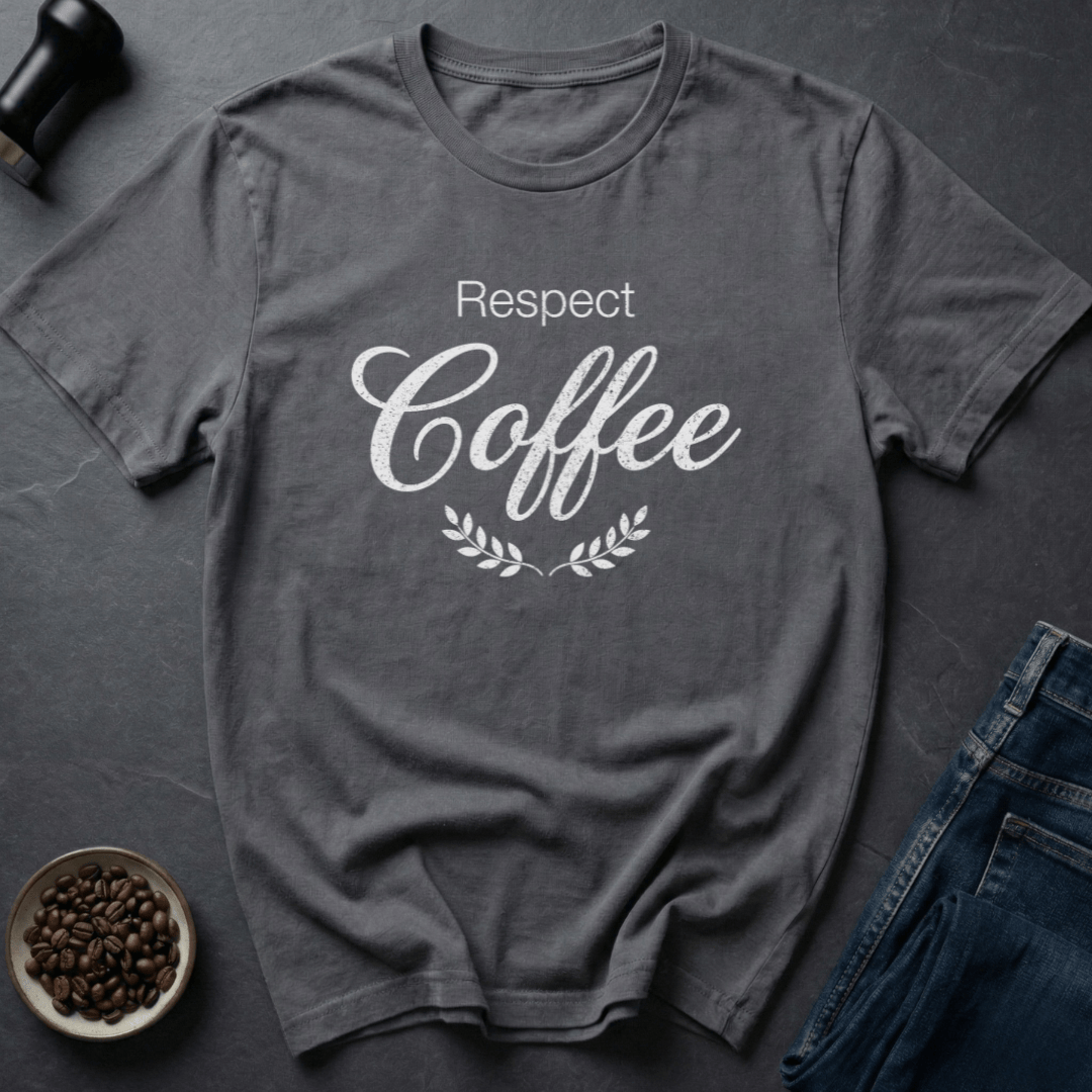 Coffee graphic No Disrespect T-Shirt in Charcoal / S by Caffeine Dept
