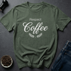 Coffee graphic No Disrespect T-Shirt in Military Green / S by Caffeine Dept