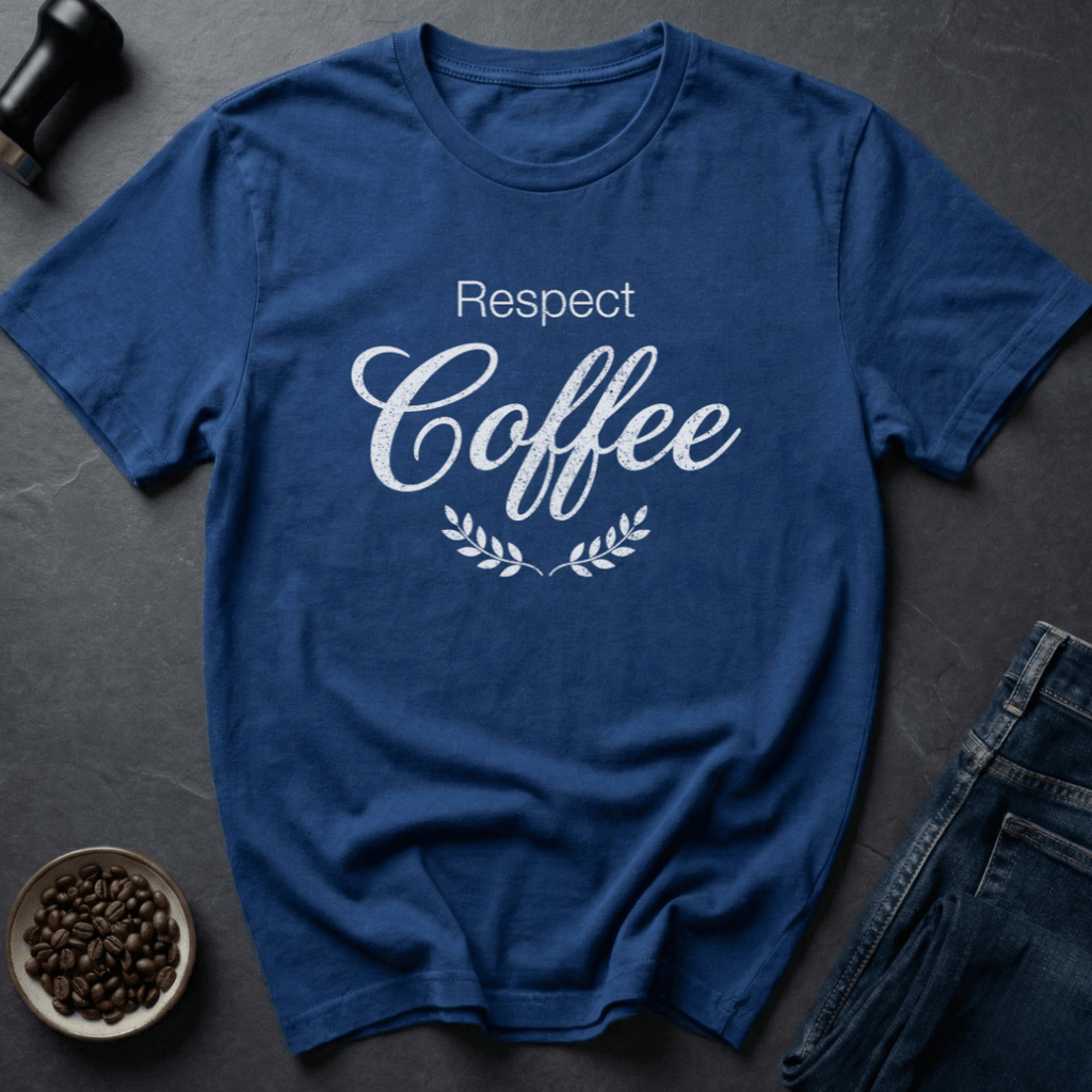 Coffee graphic No Disrespect T-Shirt in Royal / S by Caffeine Dept