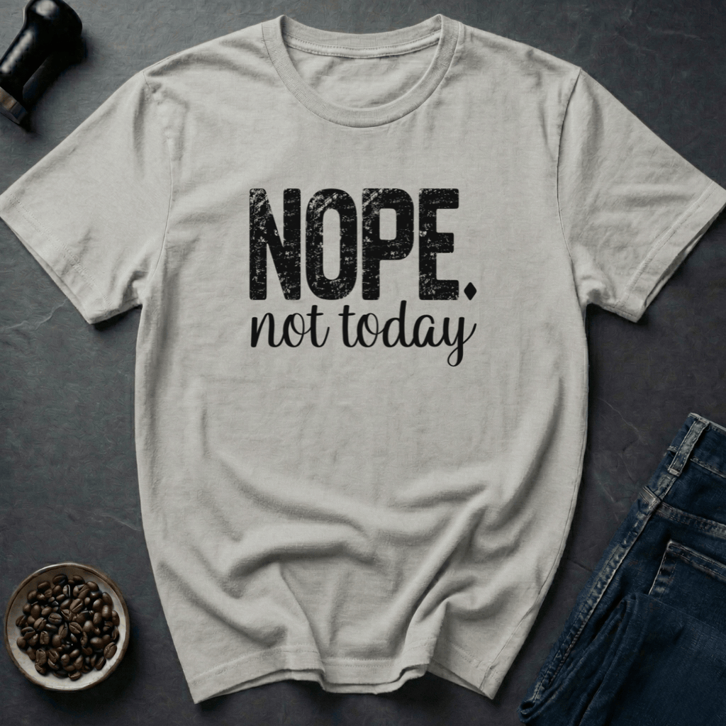 Coffee graphic NOPE. not today T-Shirt in Military Green / S by Caffeine Dept
