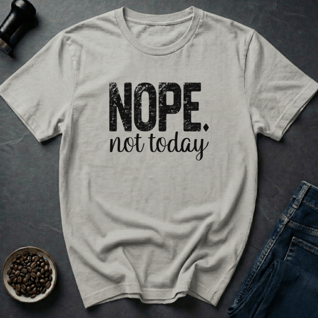 Coffee graphic NOPE. not today T-Shirt in Military Green / S by Caffeine Dept