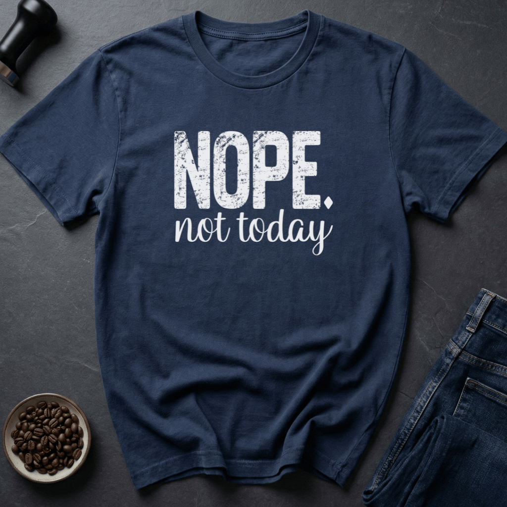 Coffee graphic NOPE. not today T-Shirt in Military Green / S by Caffeine Dept