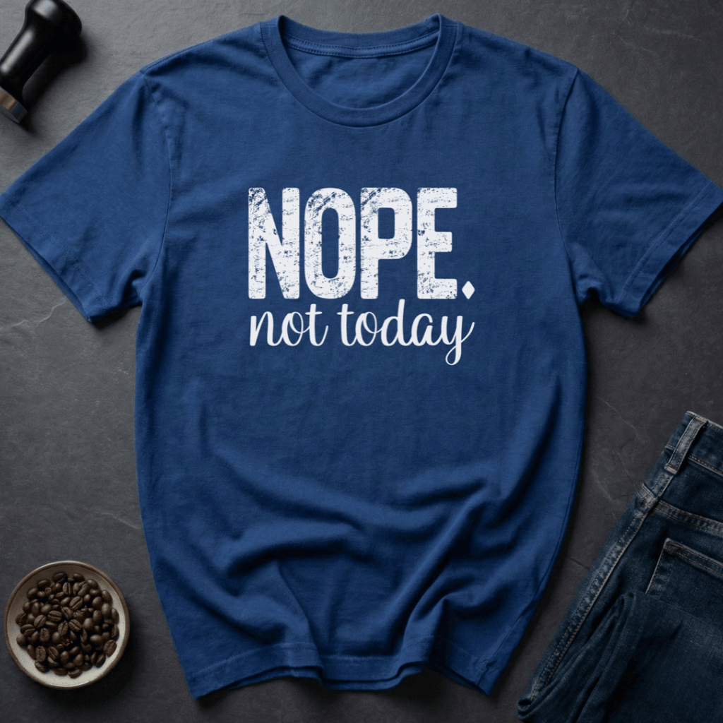 Coffee graphic NOPE. not today T-Shirt in Military Green / S by Caffeine Dept