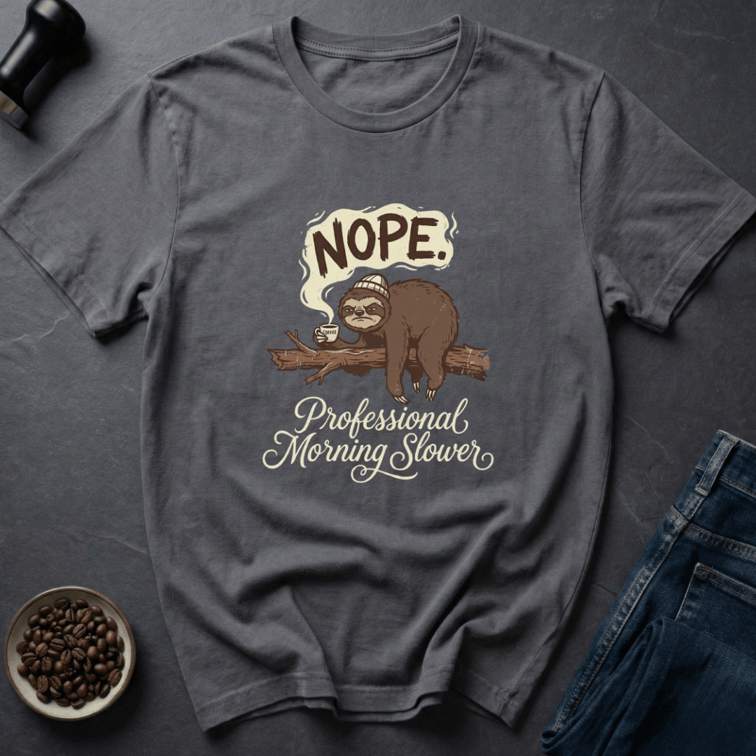 Coffee graphic Nope Sloth T-Shirt in Navy / S by Caffeine Dept