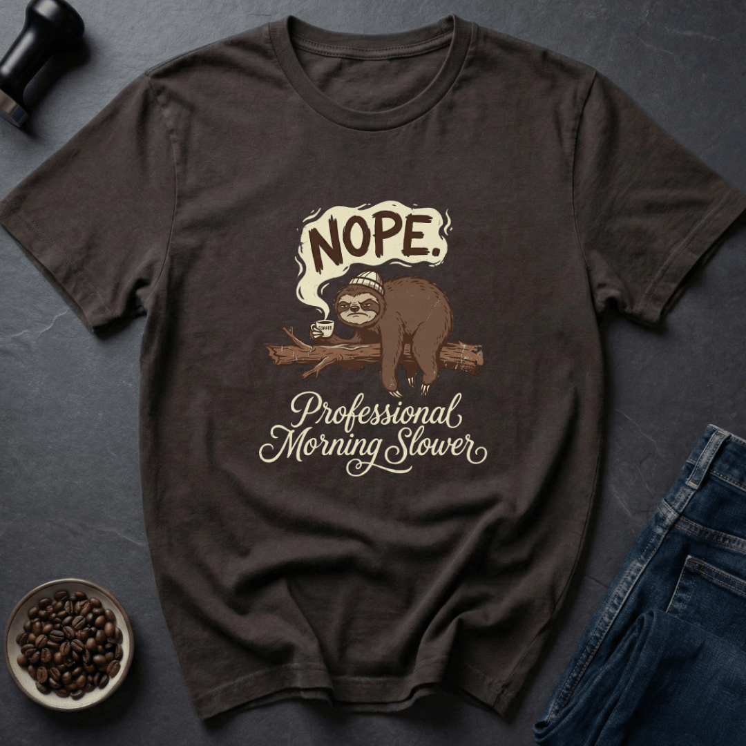 Coffee graphic Nope Sloth T-Shirt in Navy / S by Caffeine Dept