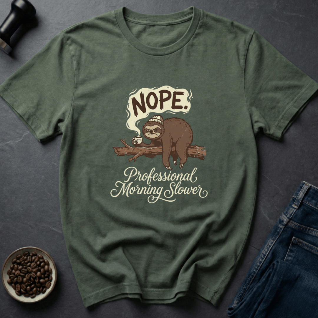 Coffee graphic Nope Sloth T-Shirt in Navy / S by Caffeine Dept
