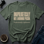 Coffee graphic Not Morning T-Shirt in Military Green / S by Caffeine Dept