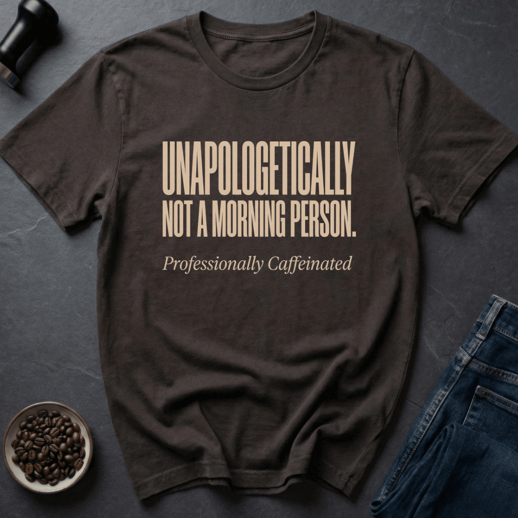 Coffee graphic Not Morning T-Shirt in Military Green / S by Caffeine Dept
