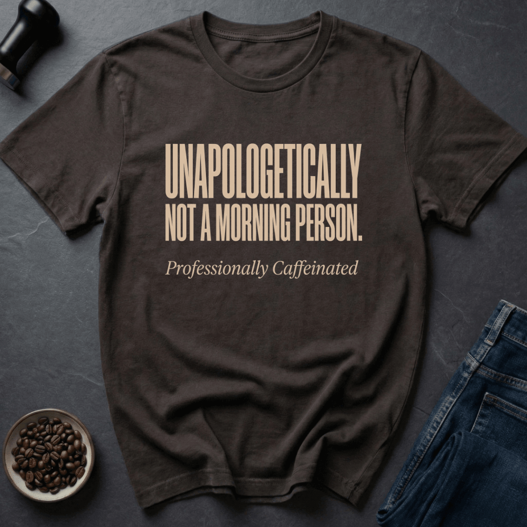 Coffee graphic Not Morning T-Shirt in Military Green / S by Caffeine Dept
