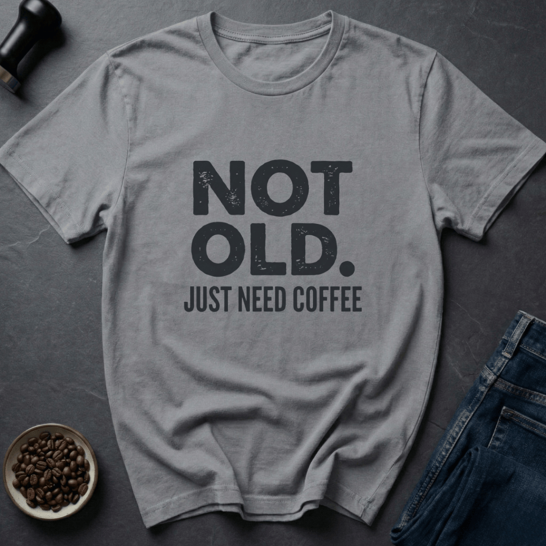 Coffee graphic Not Old T-Shirt in Sand / S by Caffeine Dept