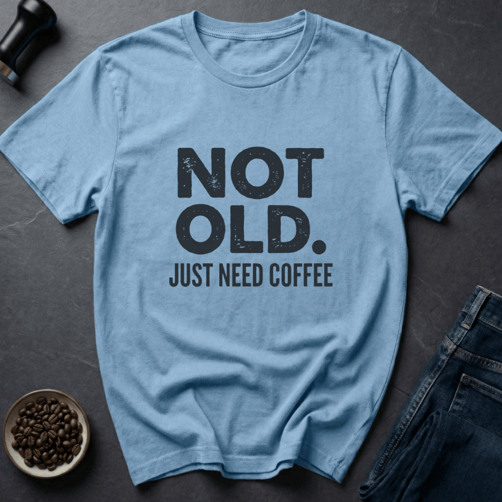 Coffee graphic Not Old T-Shirt in Sand / S by Caffeine Dept