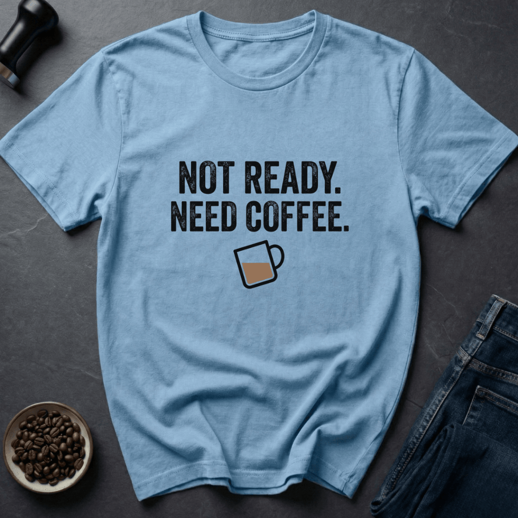 Coffee graphic Not Ready T-Shirt in White / S by Caffeine Dept
