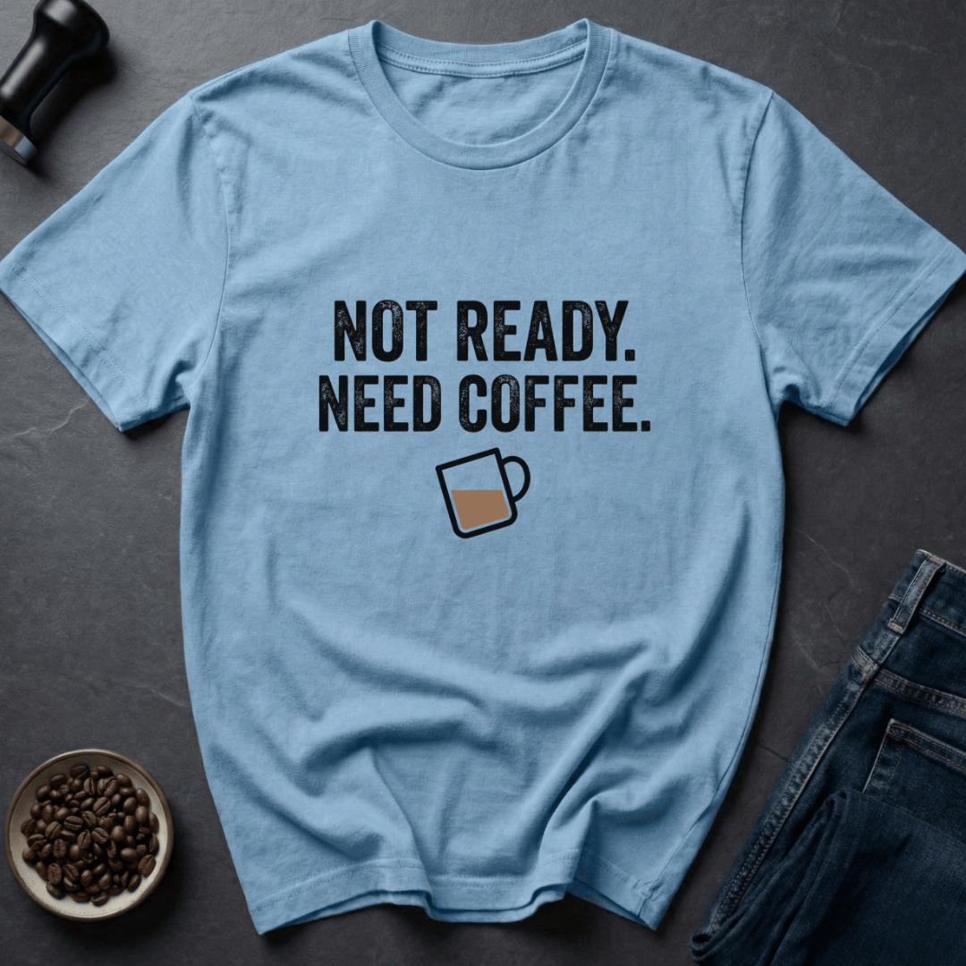 Coffee graphic Not Ready T-Shirt in White / S by Caffeine Dept