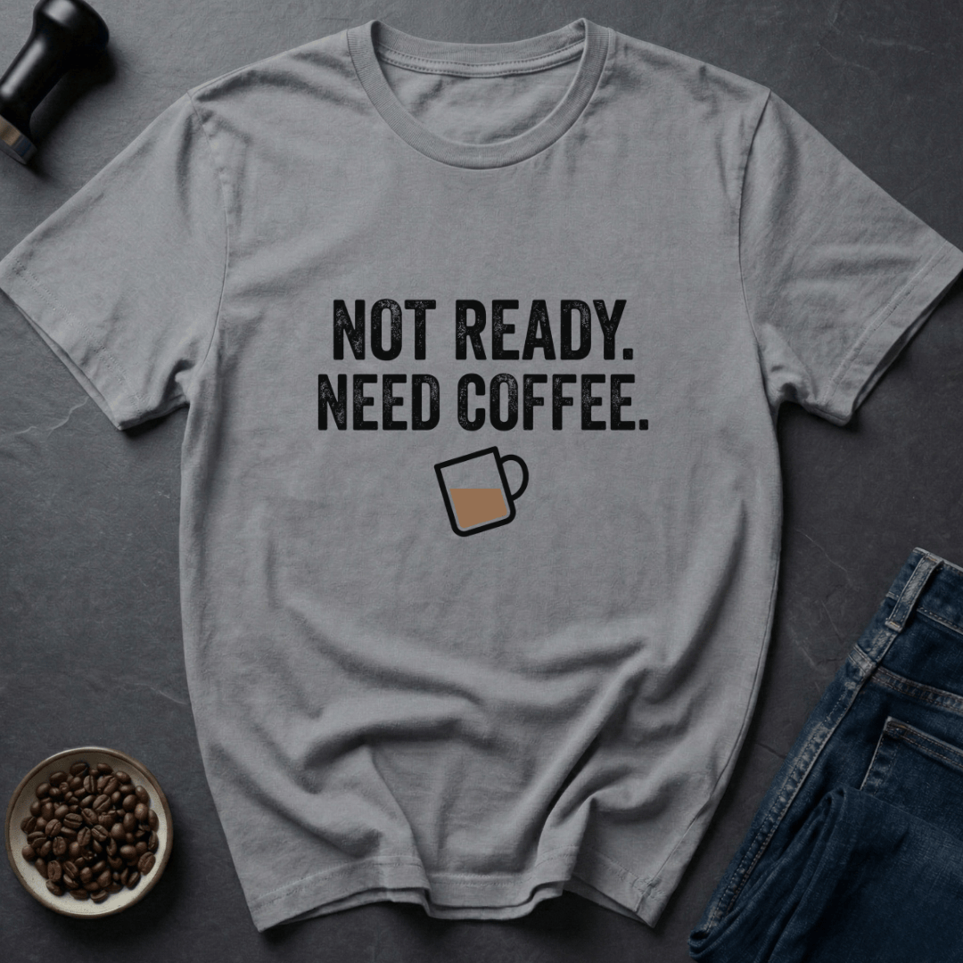 Coffee graphic Not Ready T-Shirt in White / S by Caffeine Dept
