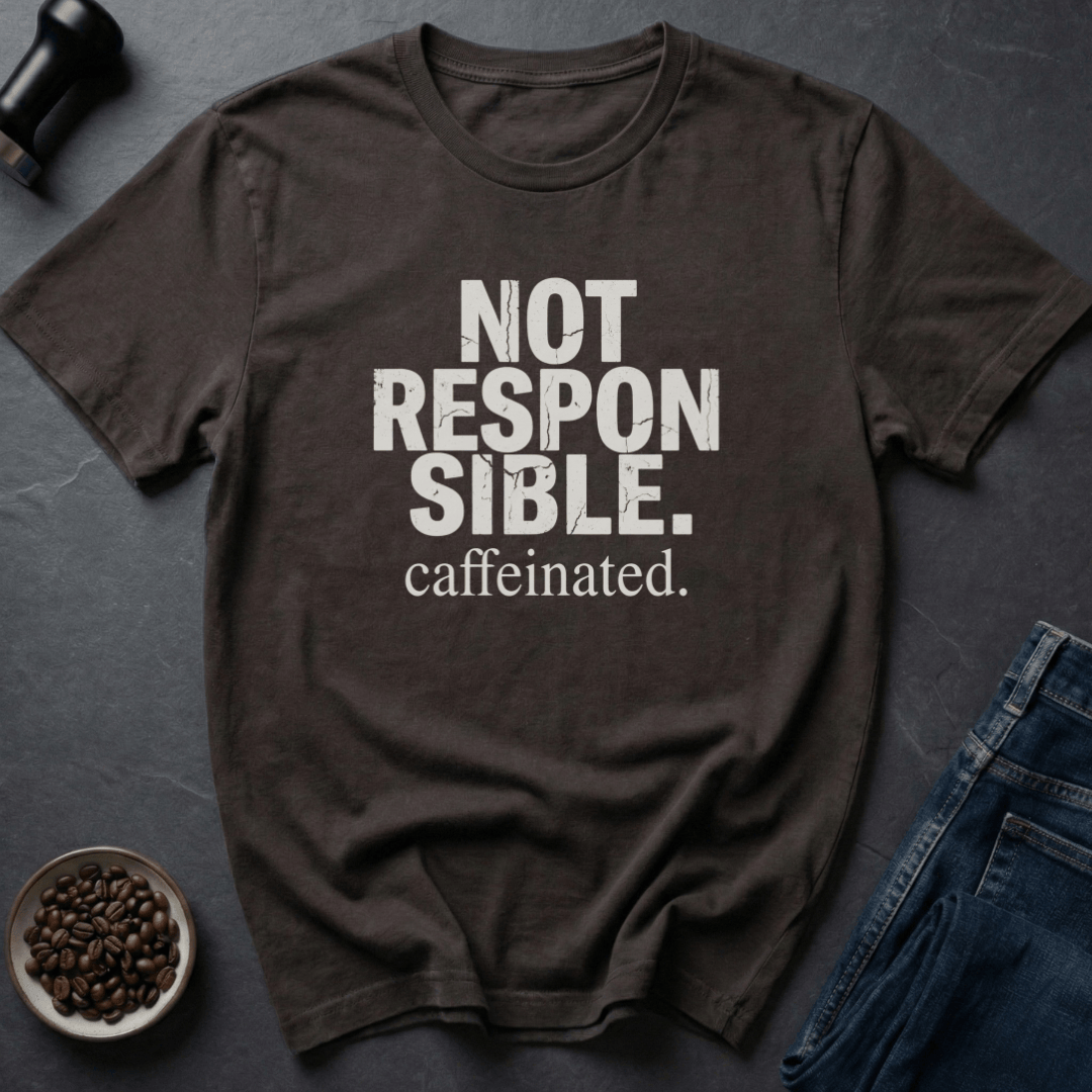 Coffee graphic Not Responsible T-Shirt in Charcoal / S by Caffeine Dept