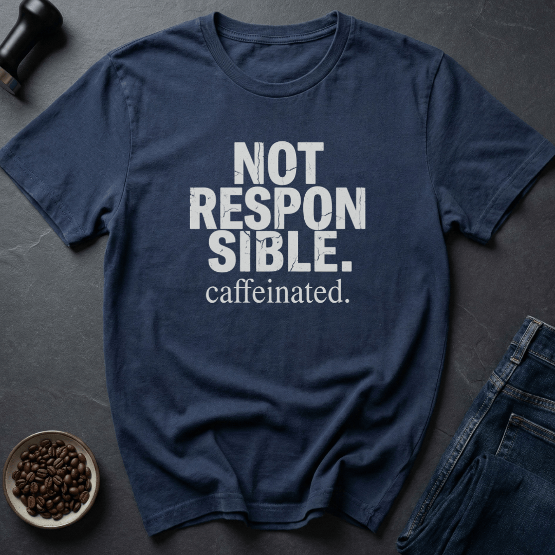 Coffee graphic Not Responsible T-Shirt in Charcoal / S by Caffeine Dept