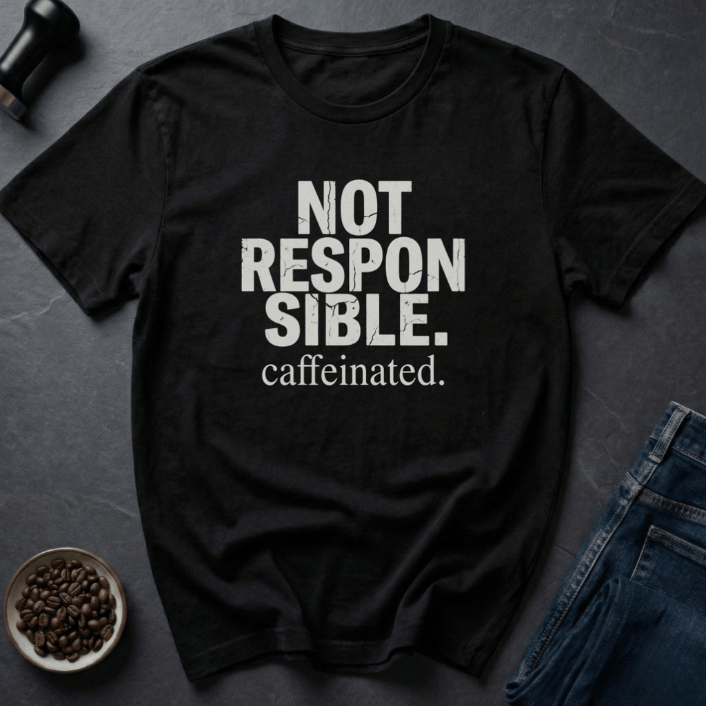 Coffee graphic Not Responsible T-Shirt in Charcoal / S by Caffeine Dept