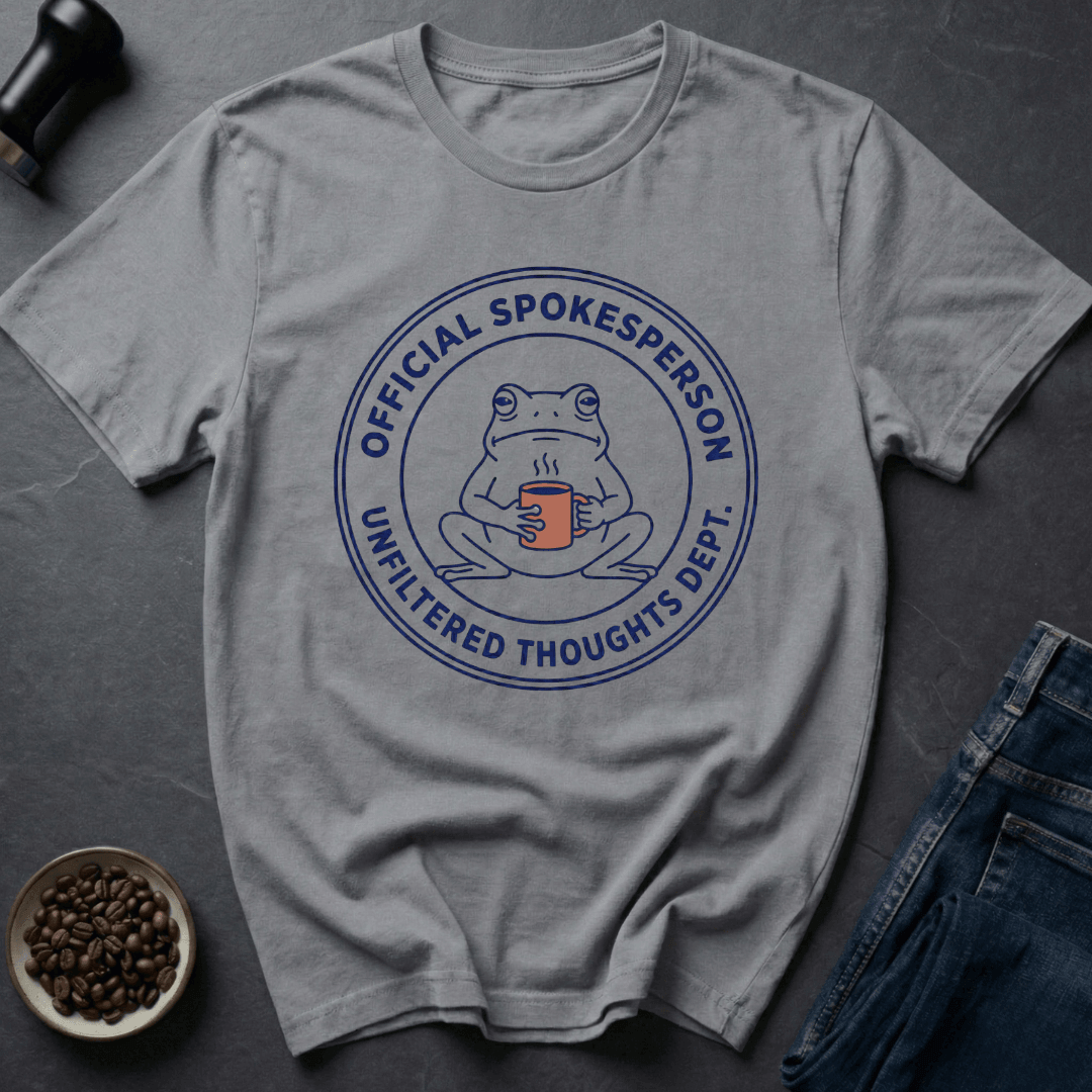 Coffee graphic Official Spokesperson T-Shirt in Ice Grey / S by Caffeine Dept