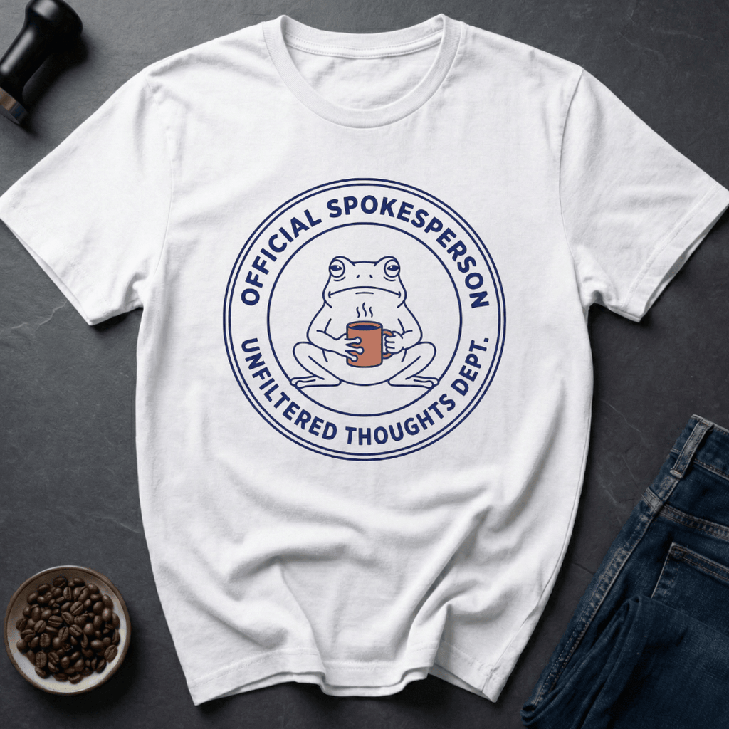 Coffee graphic Official Spokesperson T-Shirt in Ice Grey / S by Caffeine Dept