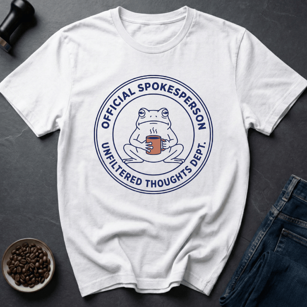 Coffee graphic Official Spokesperson T-Shirt in Ice Grey / S by Caffeine Dept