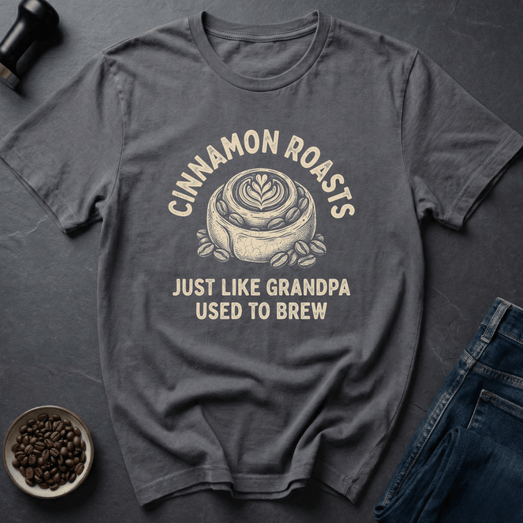 Coffee graphic Oldschool Beans T-Shirt in Charcoal / S by Caffeine Dept