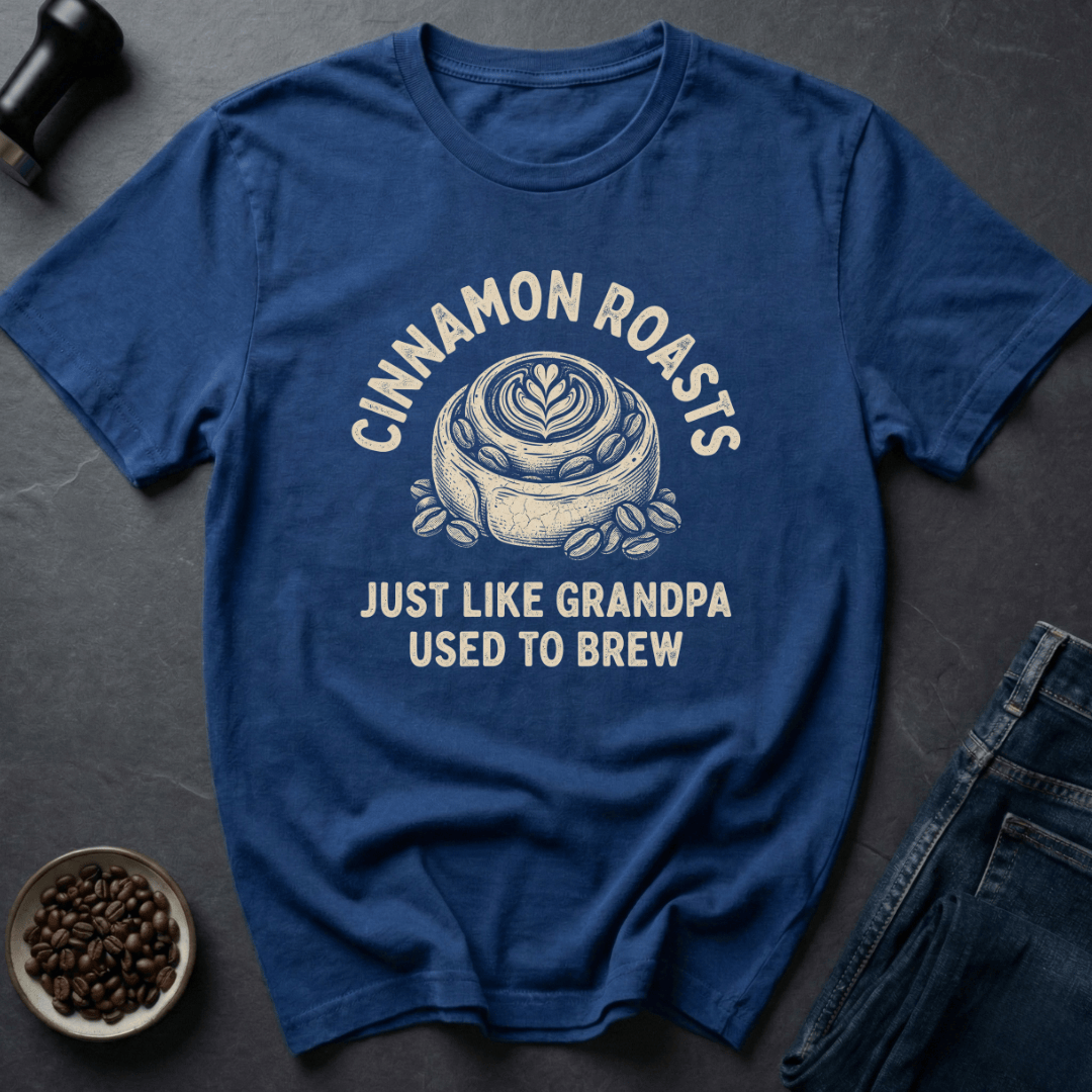 Coffee graphic Oldschool Beans T-Shirt in Royal / S by Caffeine Dept